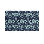 Blue And Teal Damask Pattern Print Polyester Flag