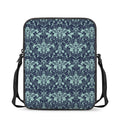 Blue And Teal Damask Pattern Print Rectangular Crossbody Bag