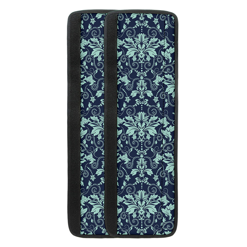 Blue And Teal Damask Pattern Print Refrigerator Handle Covers