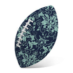 Blue And Teal Damask Pattern Print Rugby Ball