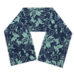 Blue And Teal Damask Pattern Print Scarf