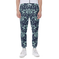 Blue And Teal Damask Pattern Print Joggers