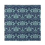 Blue And Teal Damask Pattern Print Silk Bandana