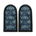 Blue And Teal Damask Pattern Print Skillet Handle Cover
