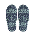 Blue And Teal Damask Pattern Print Slippers