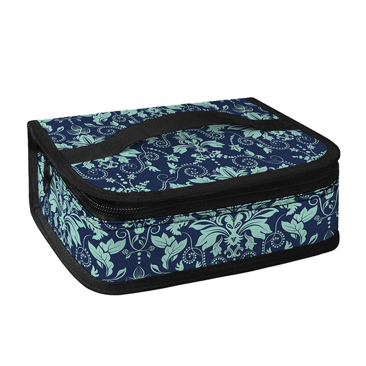 Blue And Teal Damask Pattern Print Small Lunch Bag