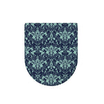 Blue And Teal Damask Pattern Print Toilet Lid Cover