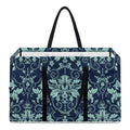 Blue And Teal Damask Pattern Print Utility Tote Bag