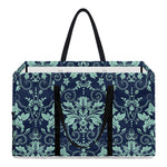 Blue And Teal Damask Pattern Print Utility Tote Bag