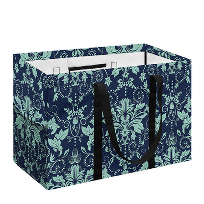 Blue And Teal Damask Pattern Print Utility Tote Bag