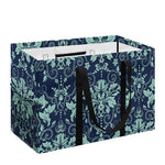 Blue And Teal Damask Pattern Print Utility Tote Bag