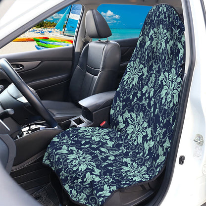 Blue And Teal Damask Pattern Print Waterproof Car Seat Cover