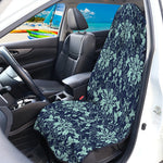 Blue And Teal Damask Pattern Print Waterproof Car Seat Cover
