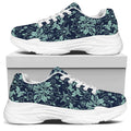 Blue And Teal Damask Pattern Print White Chunky Shoes