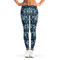 Blue And Teal Damask Pattern Print Women's Leggings