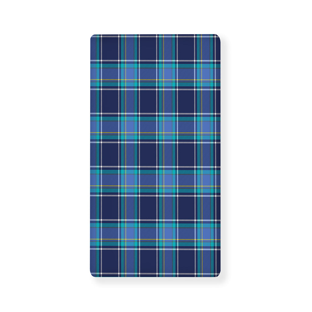 Blue And Teal Tartan Pattern Print Baby Crib Sheet