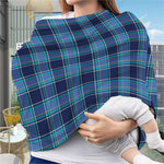 Blue And Teal Tartan Pattern Print Baby Seat Cover