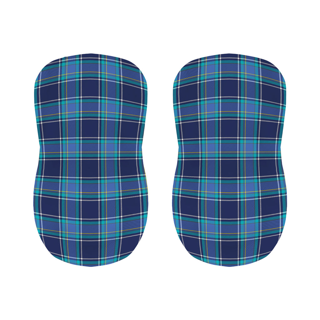 Blue And Teal Tartan Pattern Print Bar Stool Covers