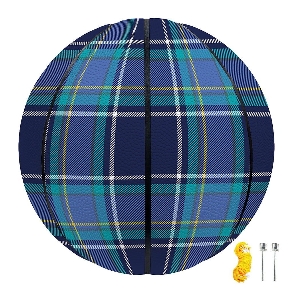 Blue And Teal Tartan Pattern Print Basketball