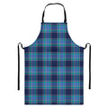 Blue And Teal Tartan Pattern Print Bib Apron With Pocket
