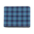 Blue And Teal Tartan Pattern Print Bifold Wallet
