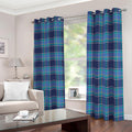 Blue And Teal Tartan Pattern Print Dimout Grommet Curtains