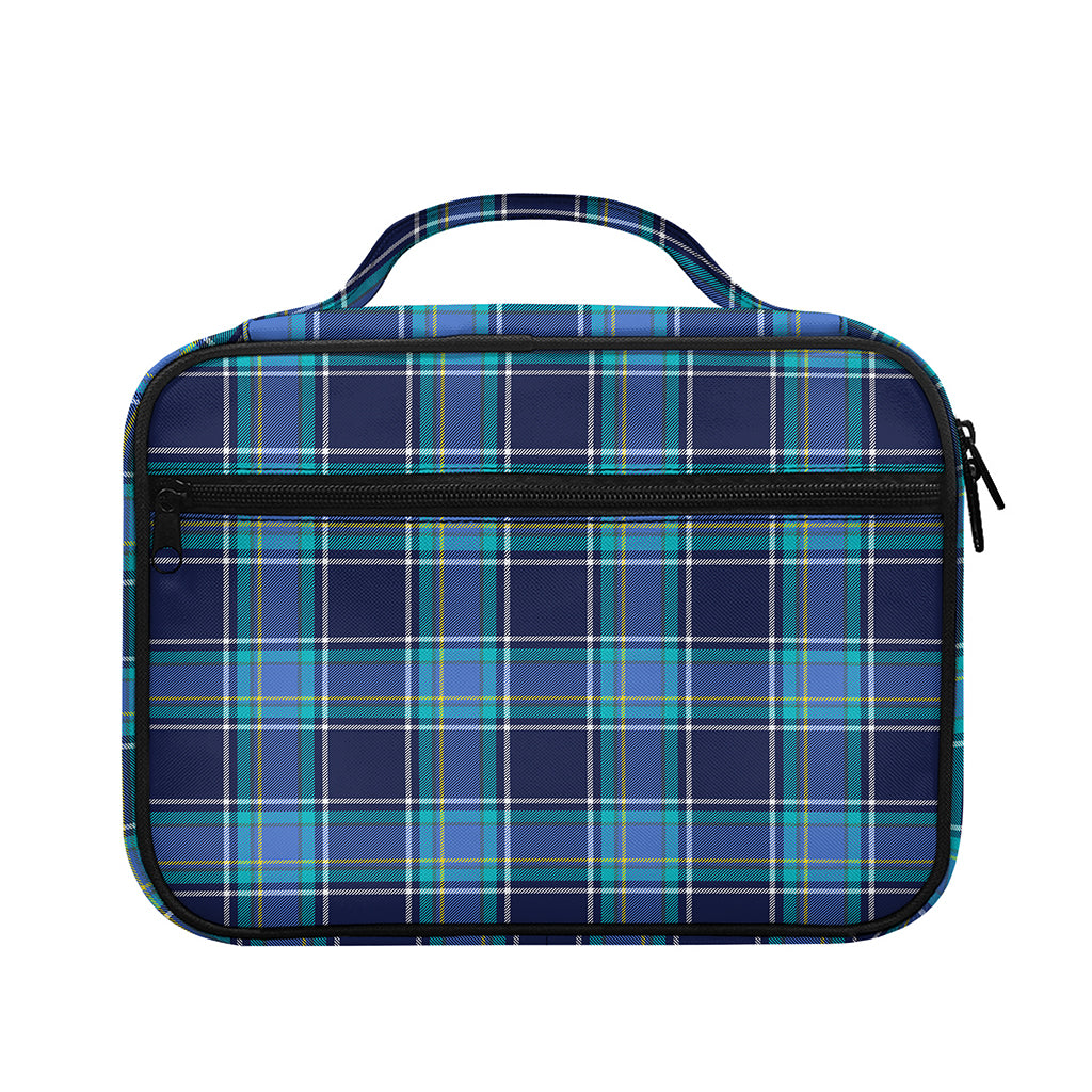 Blue And Teal Tartan Pattern Print Briefcase Bible Bag