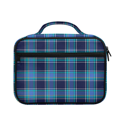 Blue And Teal Tartan Pattern Print Briefcase Bible Bag