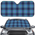 Blue And Teal Tartan Pattern Print Car Windshield Sun Shade