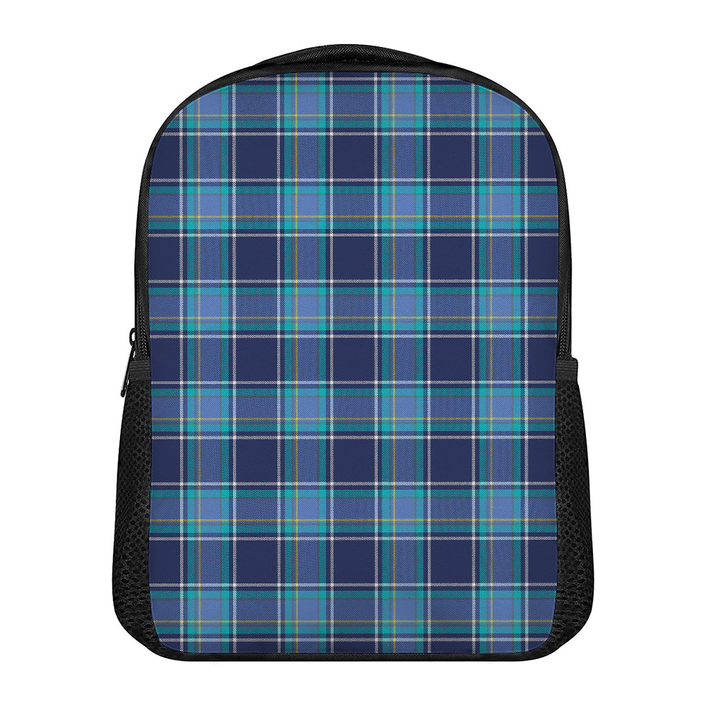 Blue And Teal Tartan Pattern Print Casual Backpack