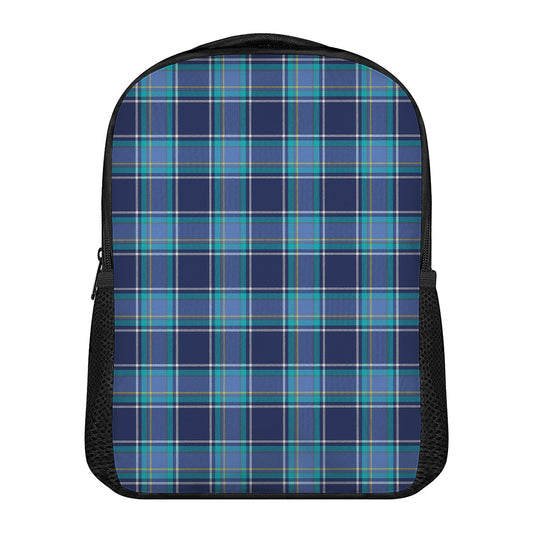 Blue And Teal Tartan Pattern Print Casual Backpack
