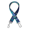 Blue And Teal Tartan Pattern Print Dog Seat Belt