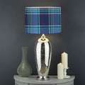 Blue And Teal Tartan Pattern Print Drum Lamp Shade