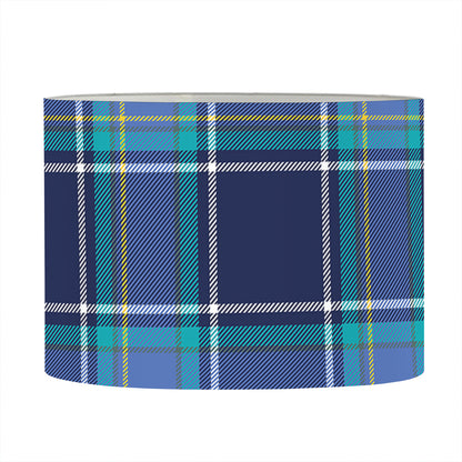 Blue And Teal Tartan Pattern Print Drum Lamp Shade