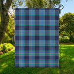 Blue And Teal Tartan Pattern Print Garden Flag