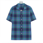 Blue And Teal Tartan Pattern Print Hawaiian Shirt