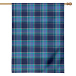 Blue And Teal Tartan Pattern Print House Flag
