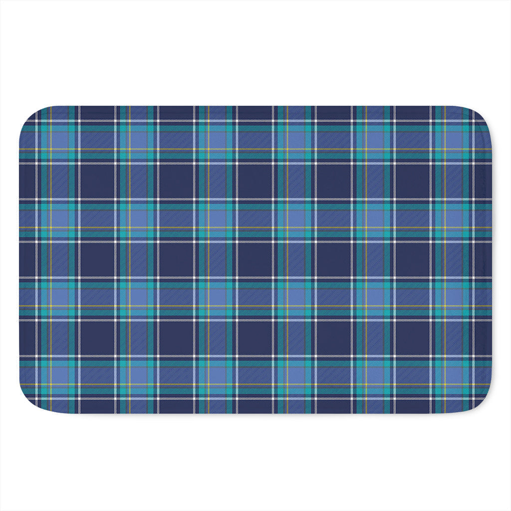 Blue And Teal Tartan Pattern Print Indoor Door Mat