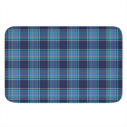 Blue And Teal Tartan Pattern Print Indoor Door Mat