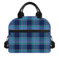Blue And Teal Tartan Pattern Print Insulated Lunch Bag