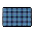 Blue And Teal Tartan Pattern Print Kitchen Mat