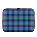 Blue And Teal Tartan Pattern Print Laptop Sleeve
