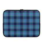 Blue And Teal Tartan Pattern Print Laptop Sleeve
