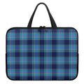 Blue And Teal Tartan Pattern Print Laptop Sleeve With Handle