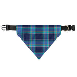 Blue And Teal Tartan Pattern Print Over The Collar Dog Bandana