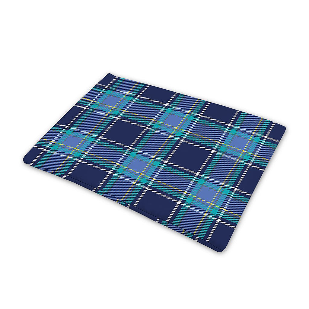Blue And Teal Tartan Pattern Print Pet Cooling Mat Cover