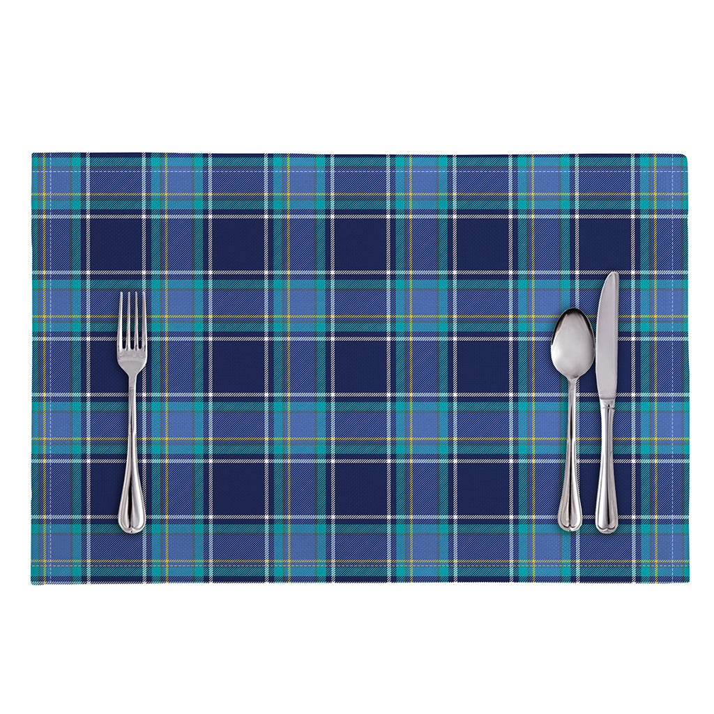 Blue And Teal Tartan Pattern Print Placemat