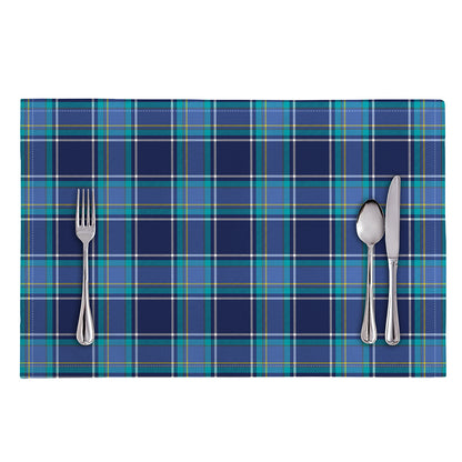 Blue And Teal Tartan Pattern Print Placemat