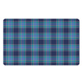 Blue And Teal Tartan Pattern Print Polyester Doormat