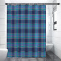 Blue And Teal Tartan Pattern Print Premium Shower Curtain